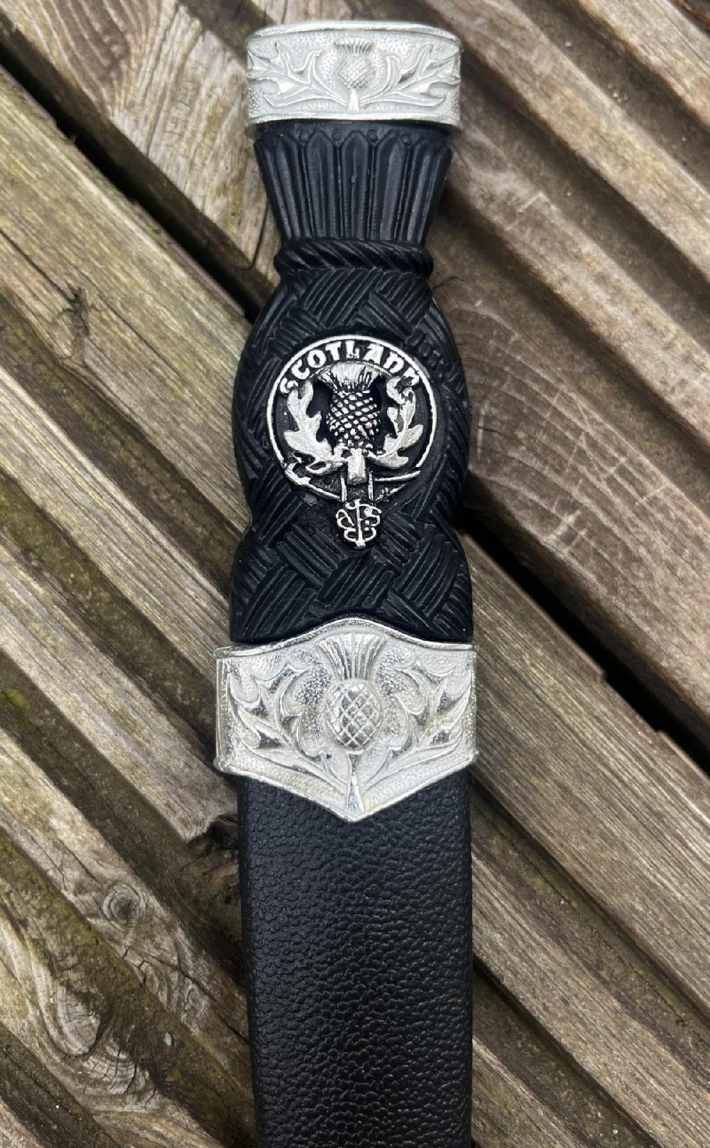 Clan Chrome Finish Thistle Crested Sgian Dubh