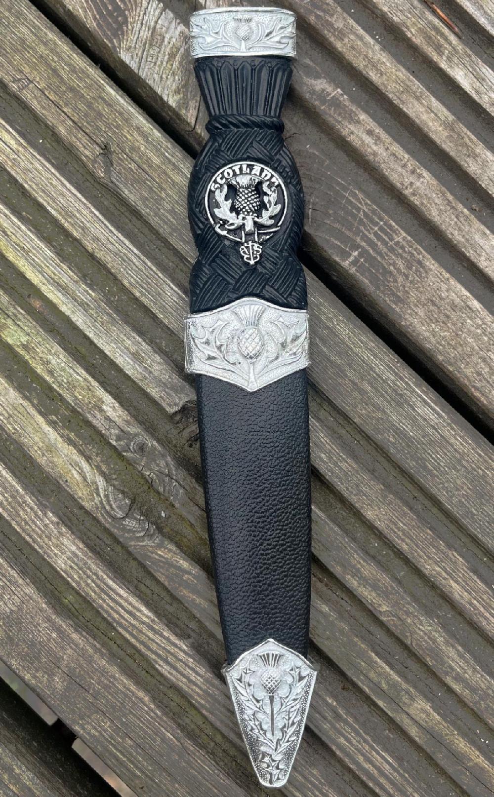 clan Chrome Finish Thistle Crested Sgian Dubh