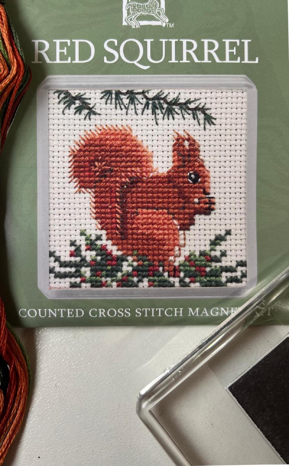 Clan Cross Stitch Red Squirrel Magnet