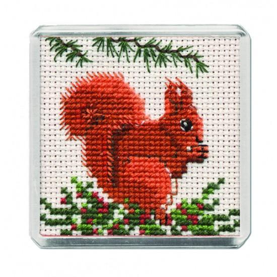 Clan Cross Stitch Red Squirrel Magnet