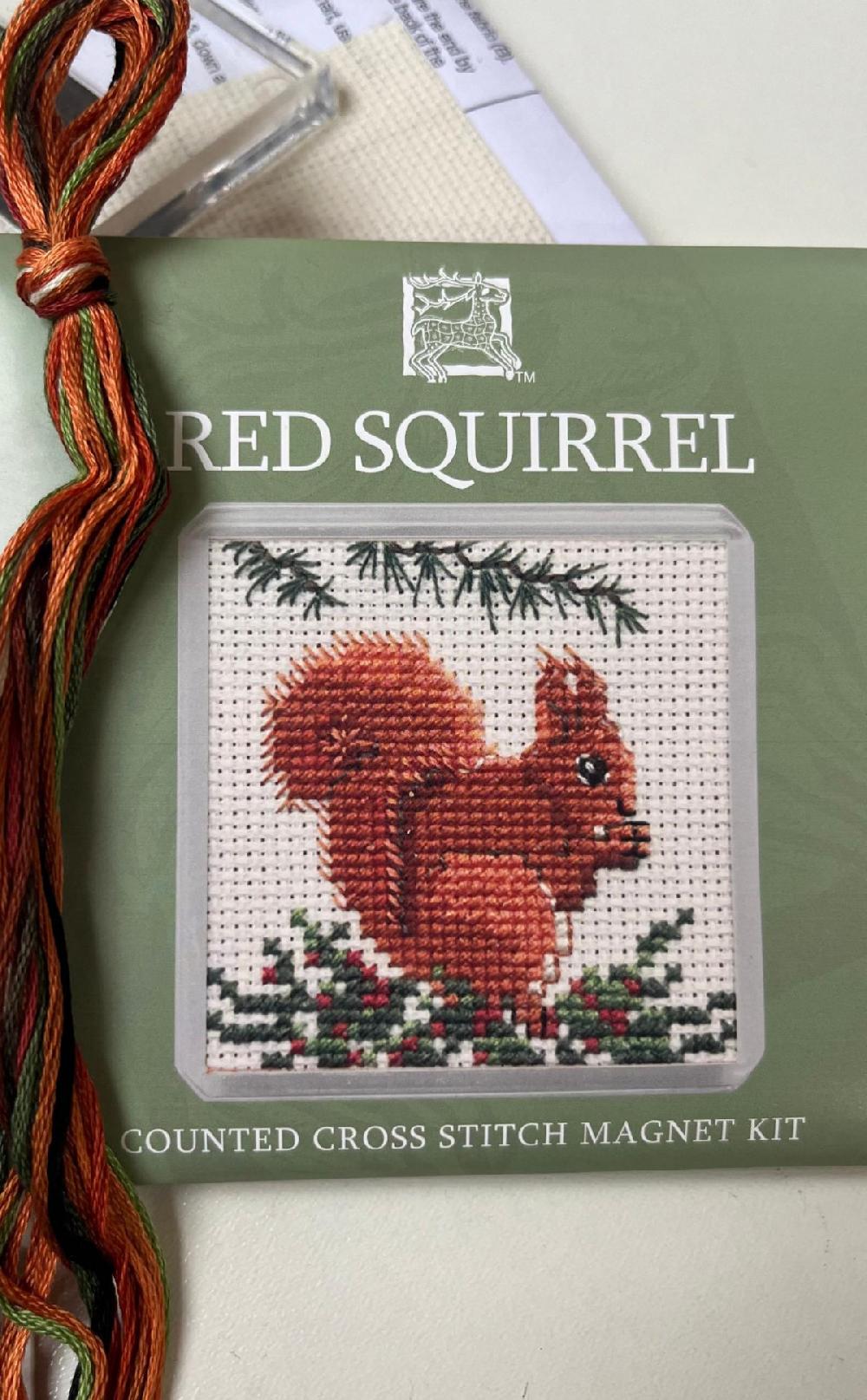 clan Cross Stitch Red Squirrel Magnet