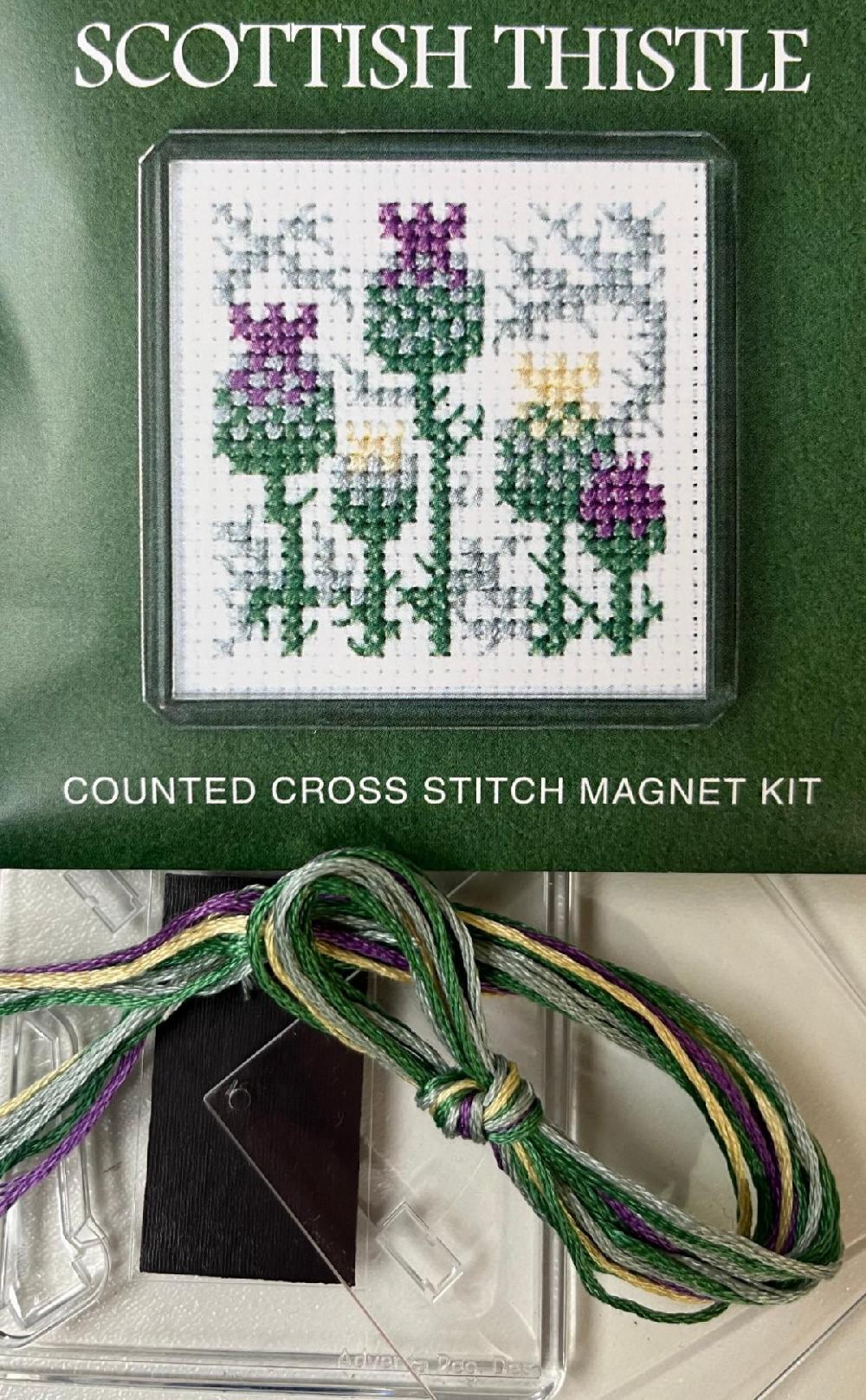 Clan Cross Stitch Scottish Thistle Magnet