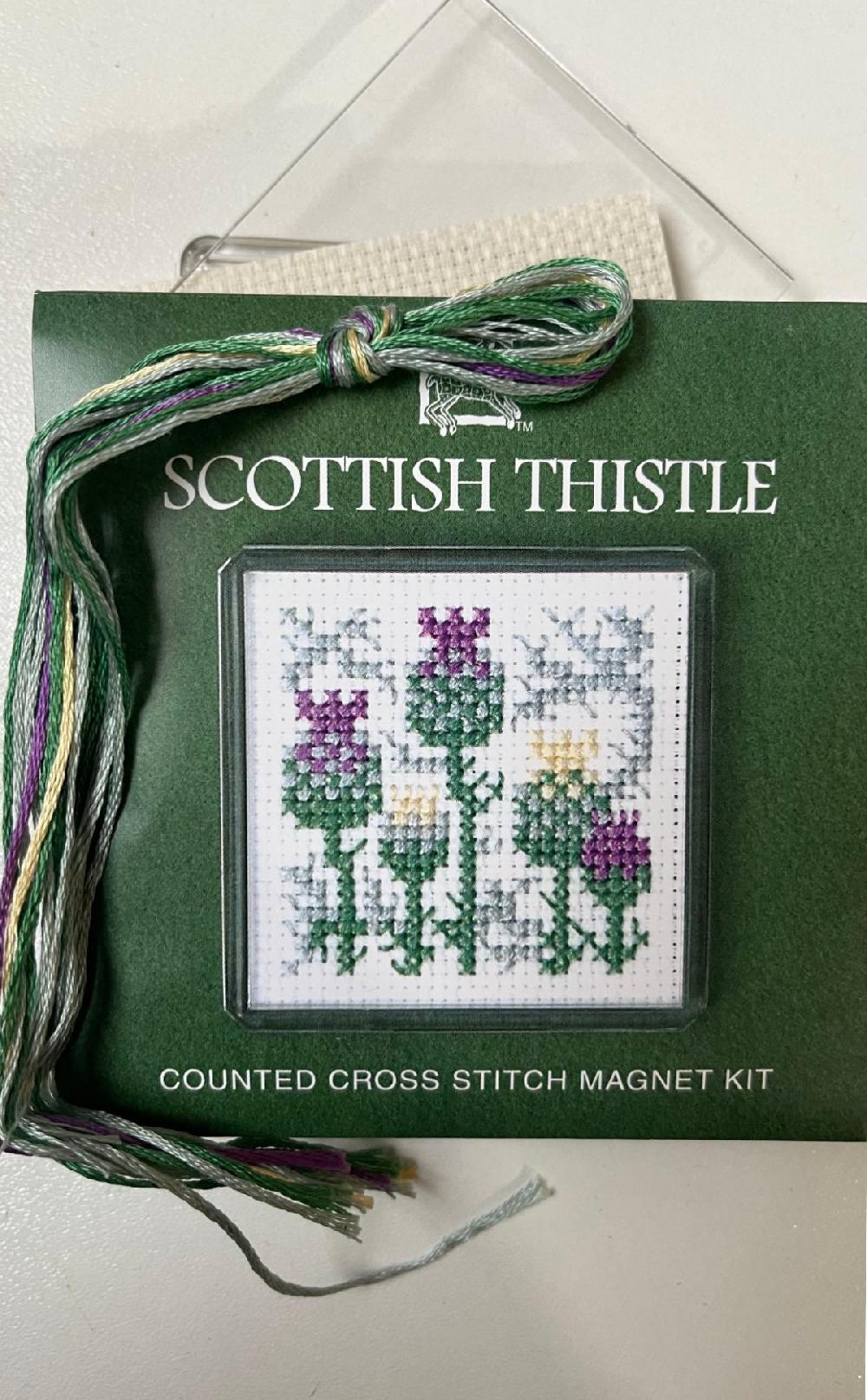clan Cross Stitch Scottish Thistle Magnet