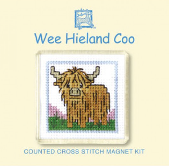 Clan Cross Stitch Wee Hieland Coo Magnet