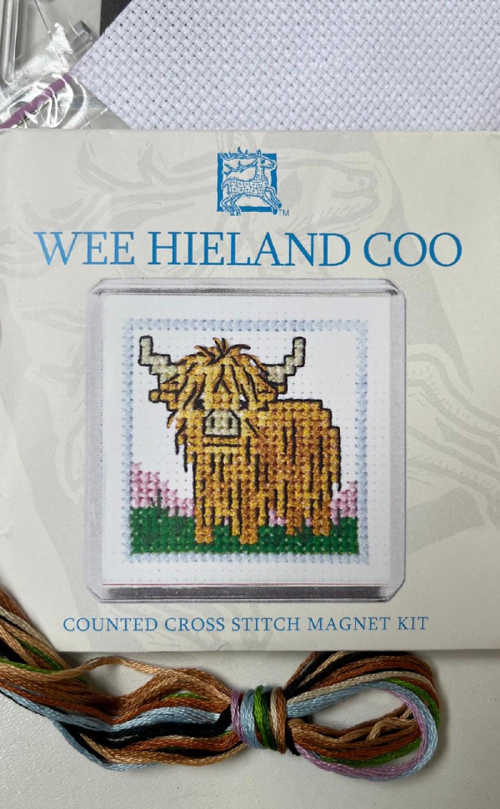 clan Cross Stitch Wee Hieland Coo Magnet