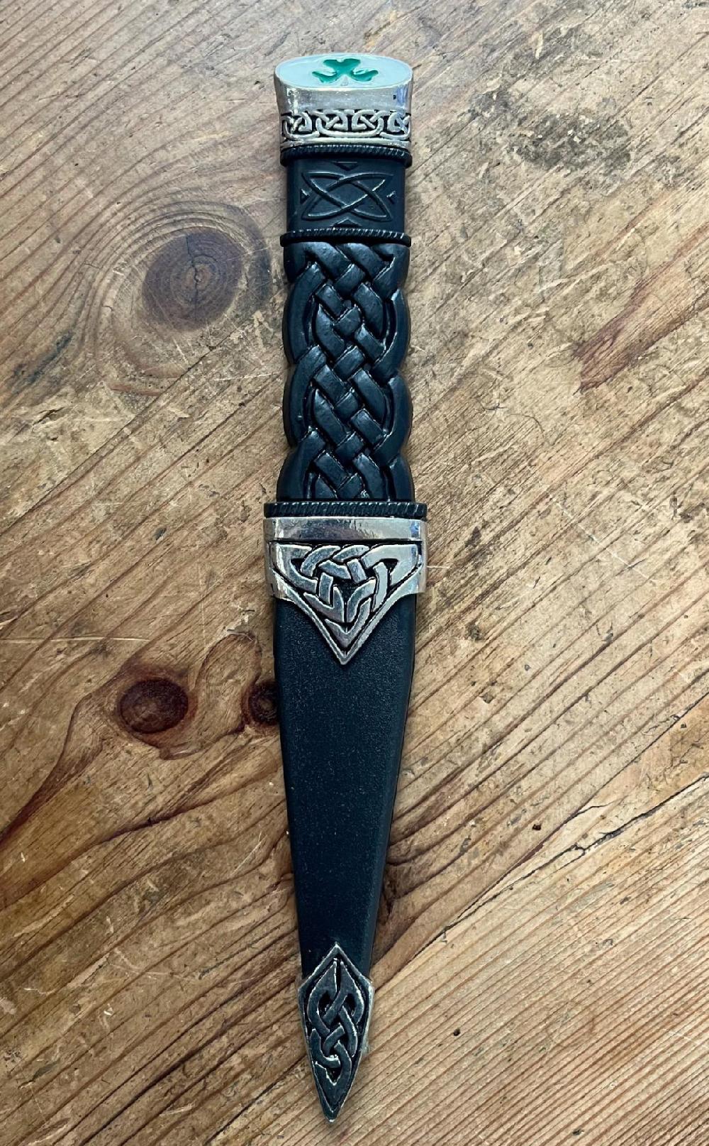 Clan Dress Sgian Dubh With Shamrock Top