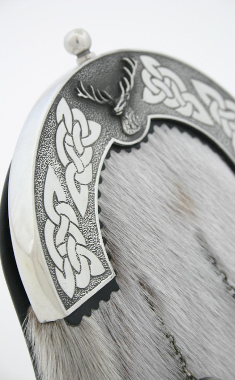 Clan Dress Sporran With Celtic Stag Cantle