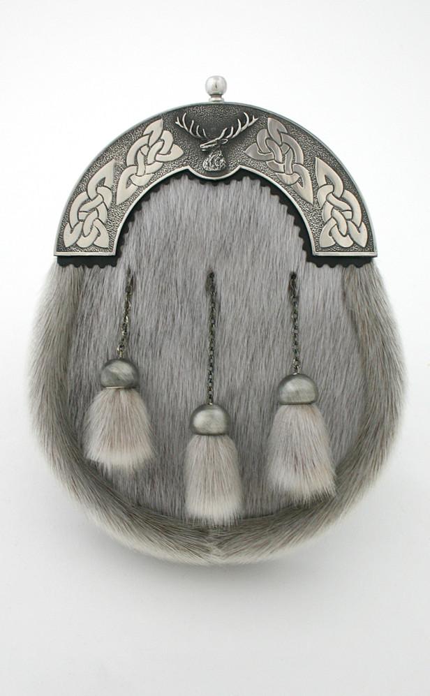 clan Dress Sporran with Celtic Stag Cantle