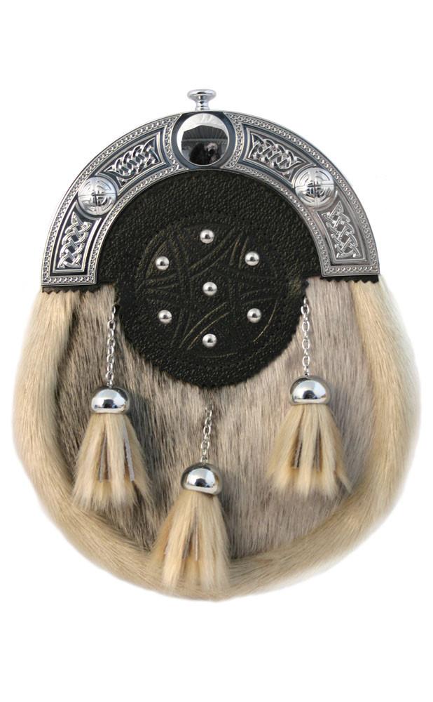 clan Dress Sporran with Leather Studded Targe