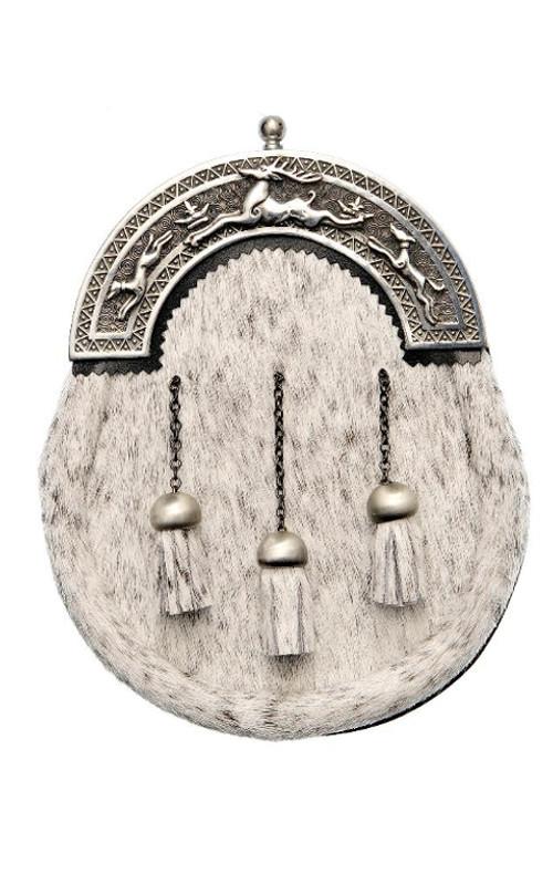 Clan Dress Sporran With Stag And Hounds Cantle