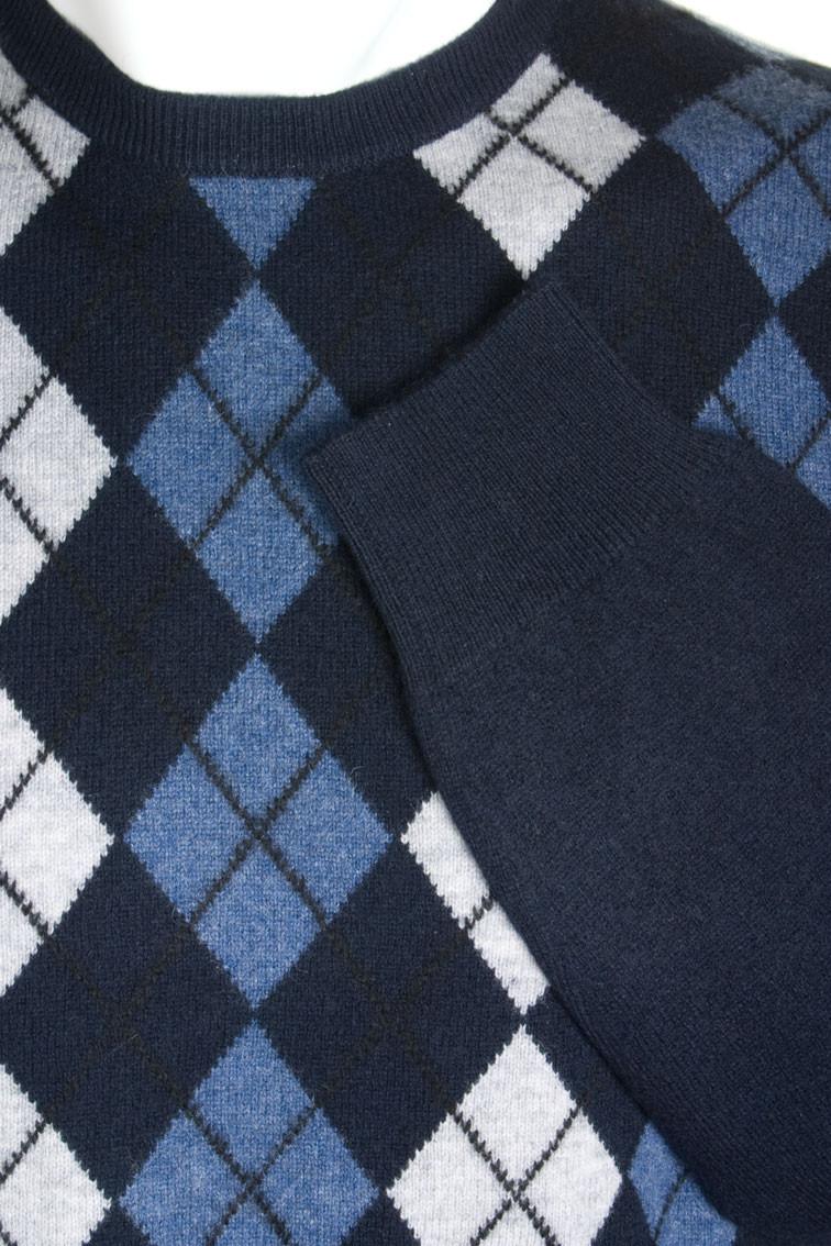 Clan Gents Cashmere Argyle Crew Neck Sweater