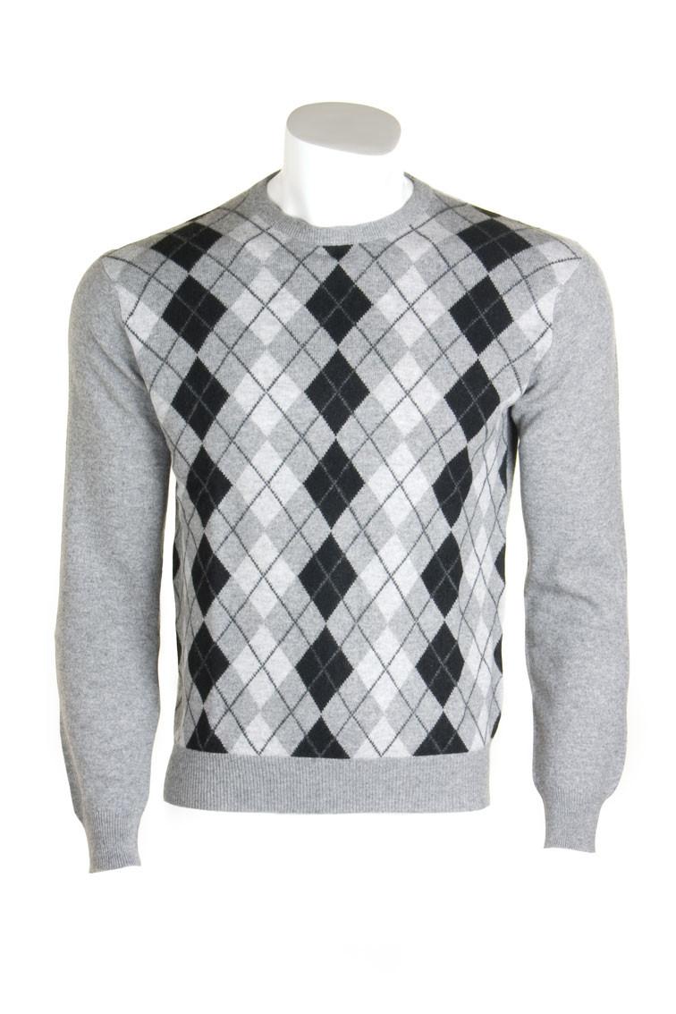 Clan Gents Cashmere Argyle Crew Neck Sweater