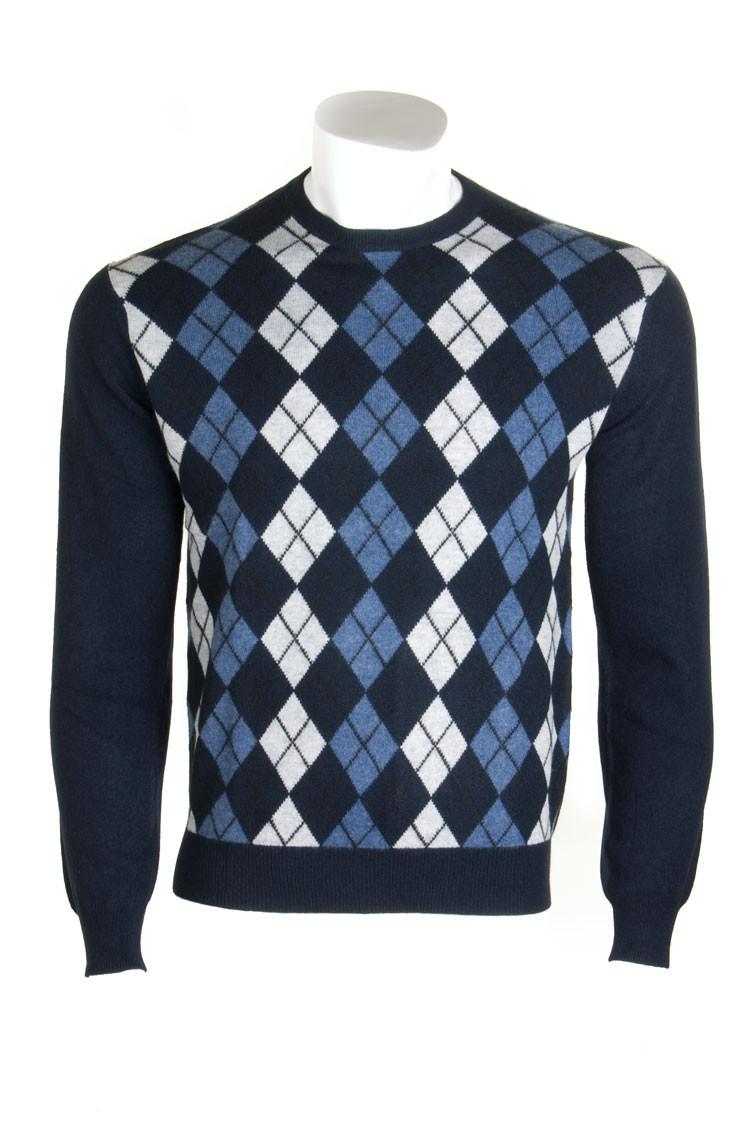 clan Gents Cashmere Argyle Crew Neck Sweater