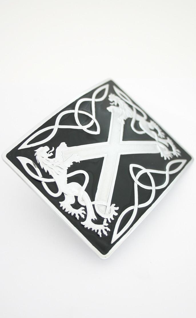 clan Highland Saltire Buckle With Chrome Finish
