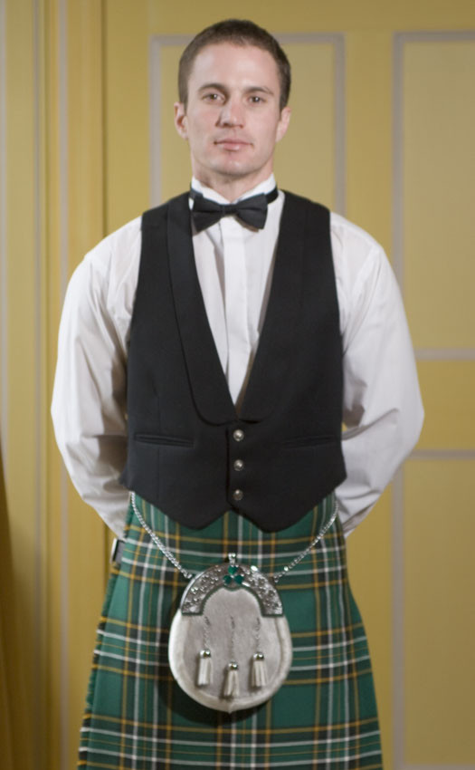 Clan Irish Brian Boru Jacket Black With Vest