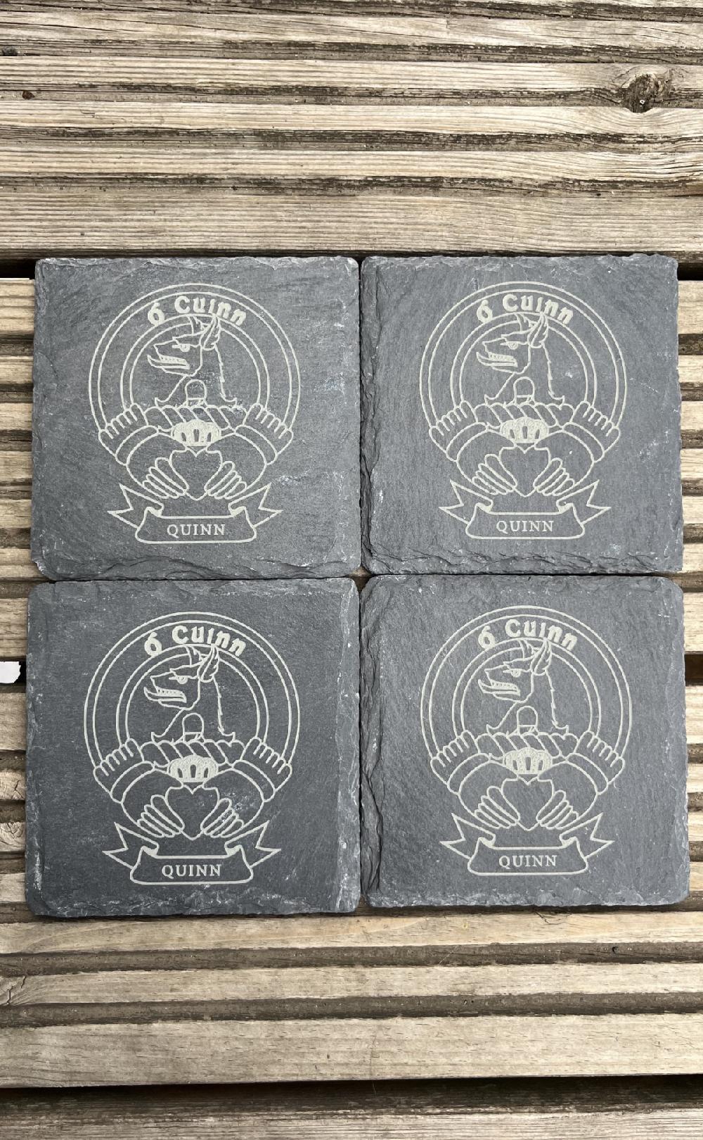Clan Irish Clan Crest Slate Drinks Coasters Set