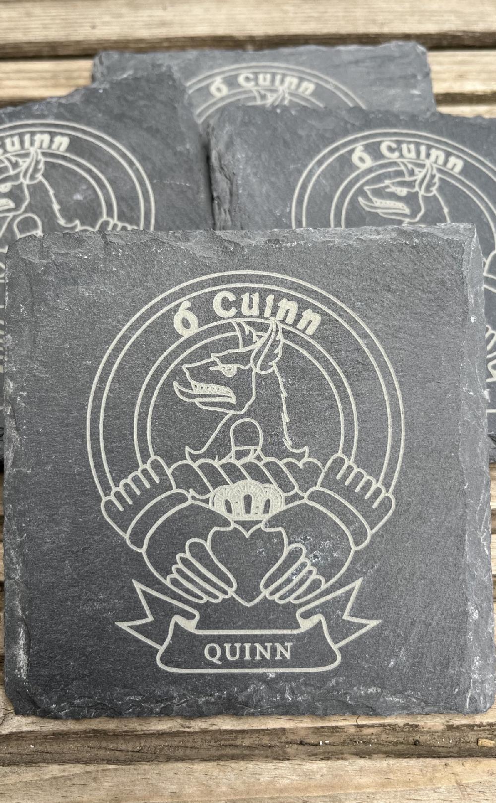 clan Irish Clan Crest Slate Drinks Coasters Set
