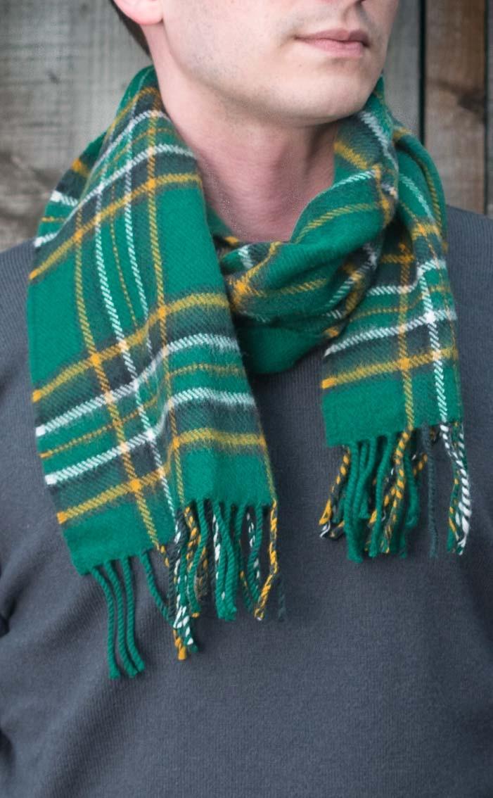 Clan Irish Tartan Luxury Lambswool Scarf