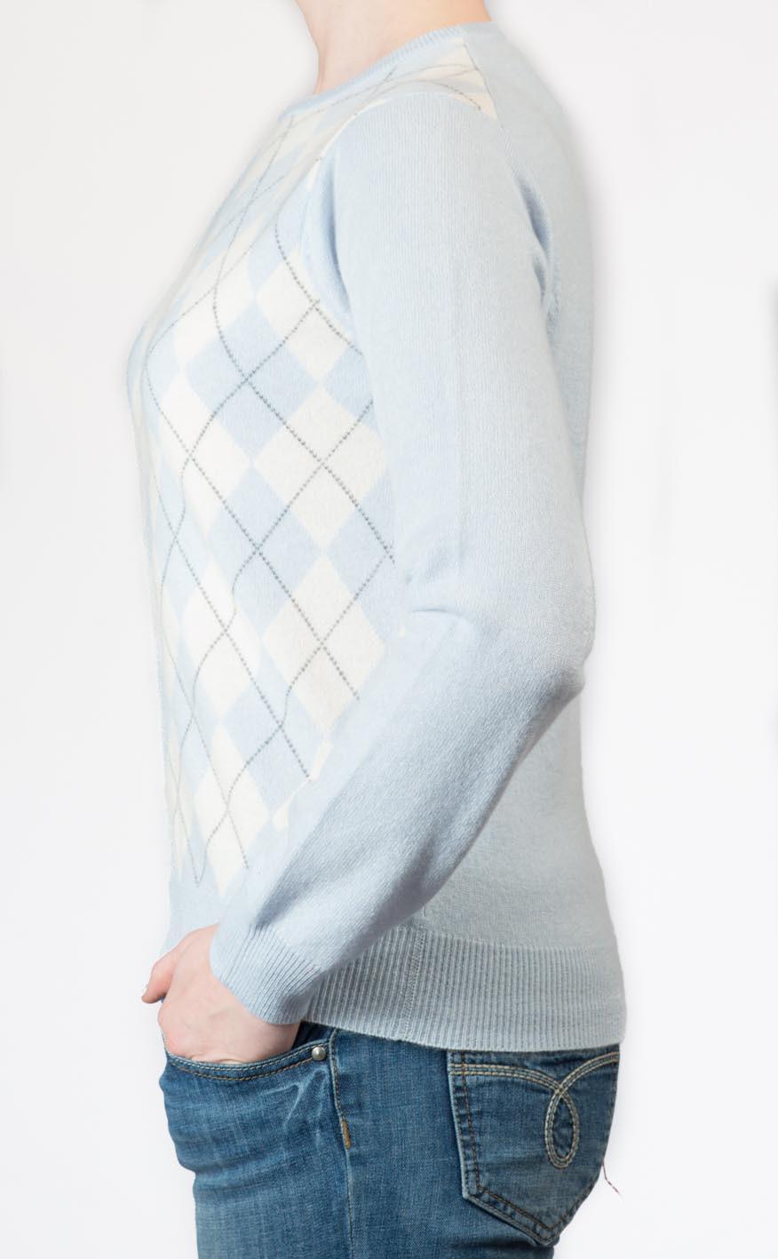 Clan Ladies Cashmere Argyle Crew Neck Sweater