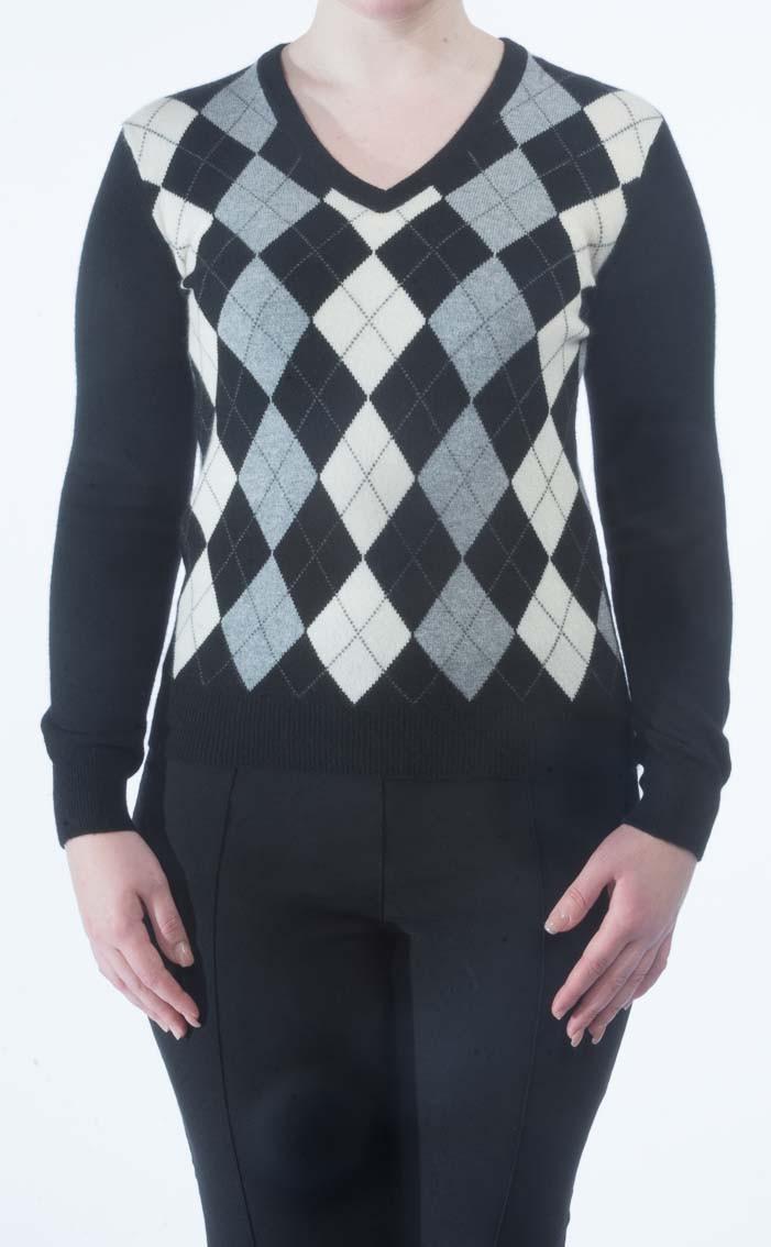 Clan Luxury Cashmere 'Golf Style' V‑Neck Sweater