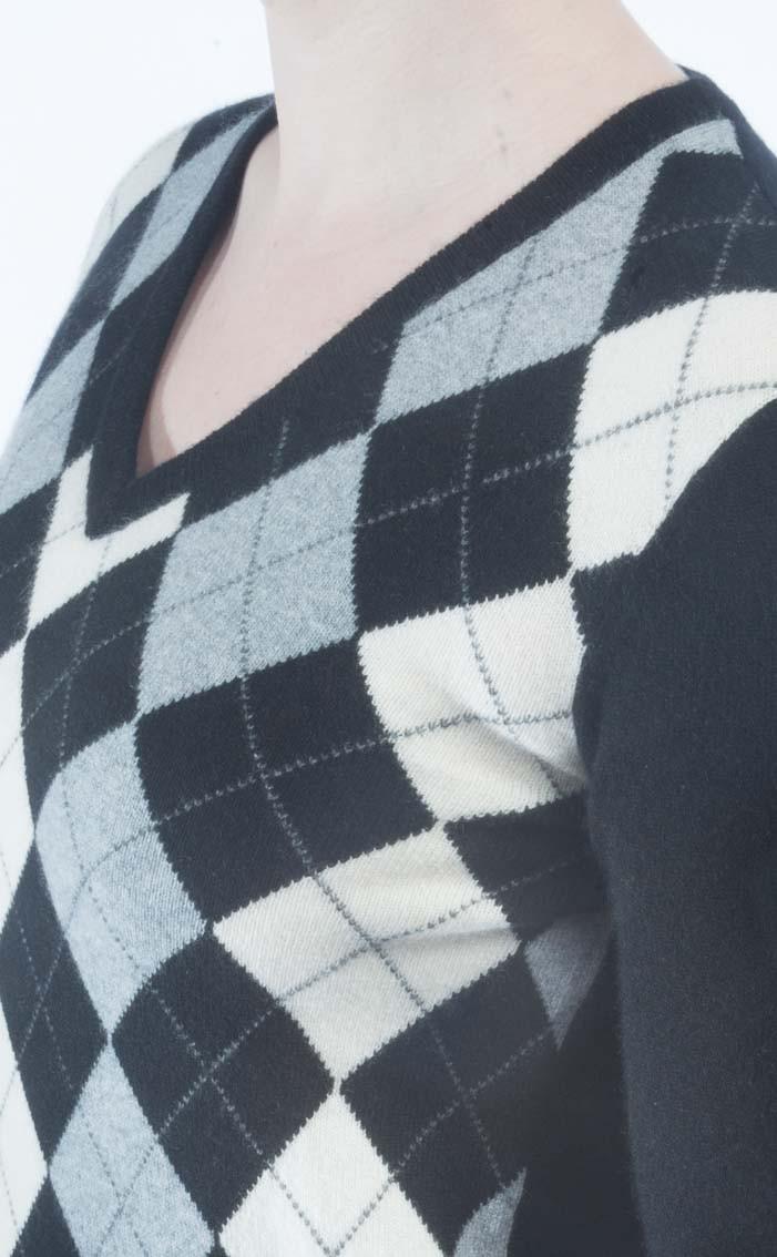 clan Luxury Cashmere 'Golf Style' V‑Neck Sweater