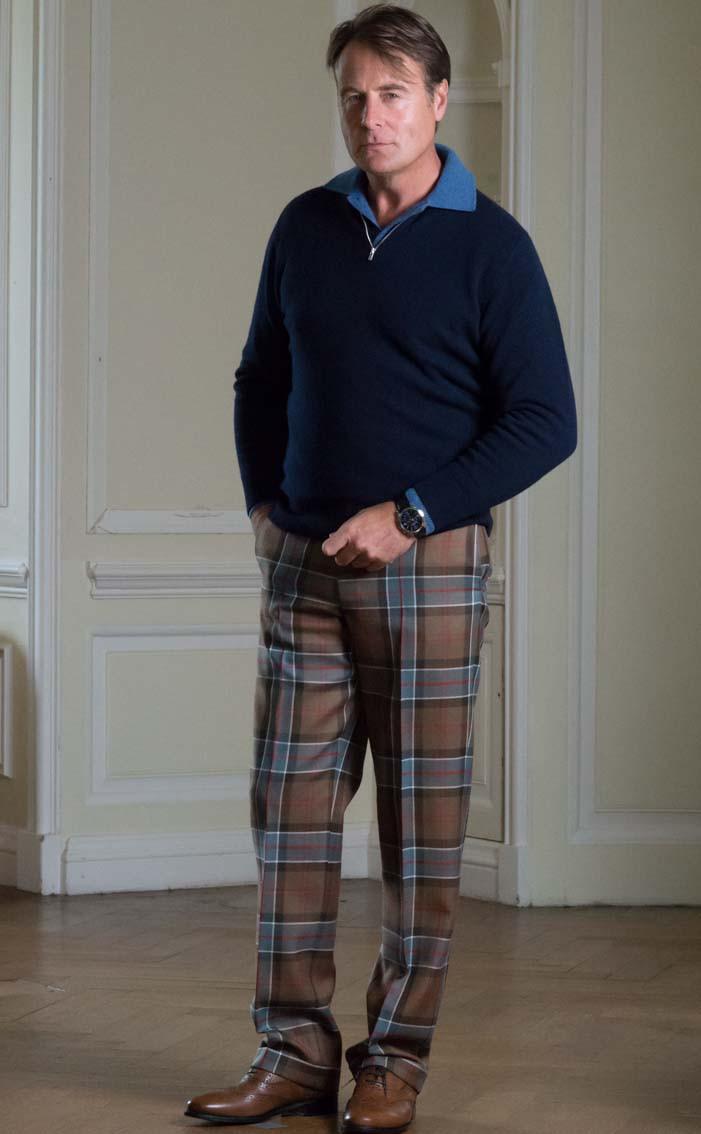 clan Luxury Tartan Trousers turned up