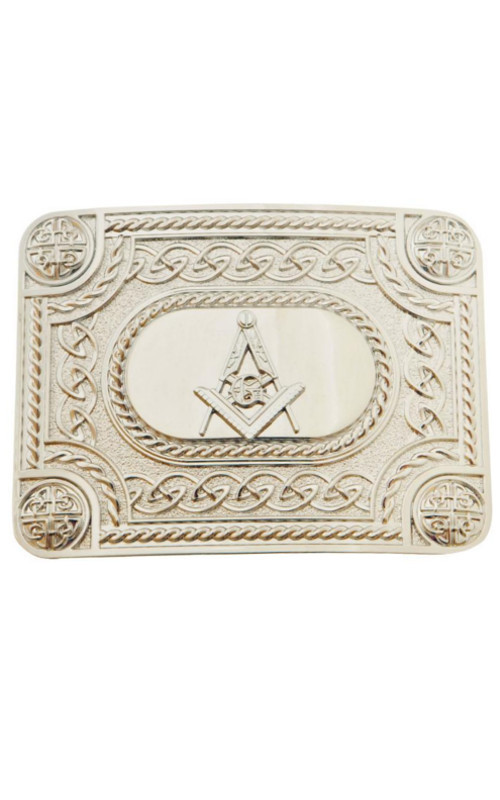 clan Masonic Belt Buckle with Engraved Surround
