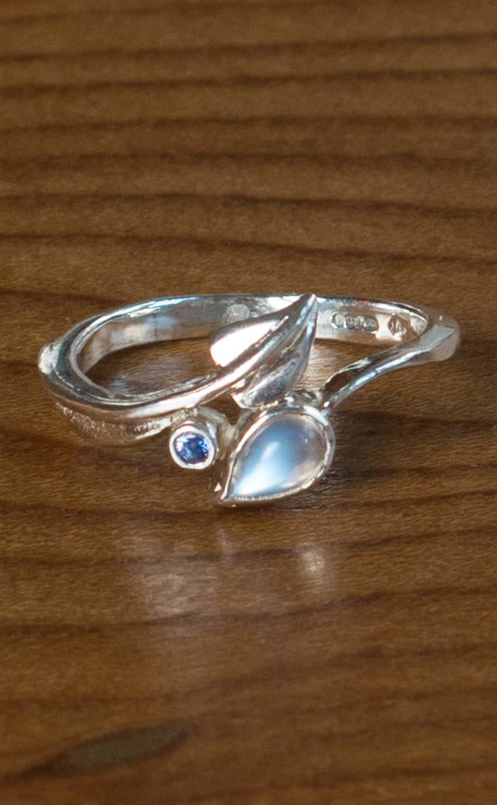 clan Moonstone Leaf Ring