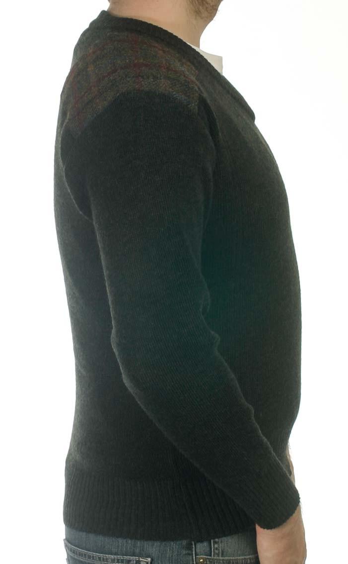 Clan Moss Green Drover Vee‑Neck Sweater