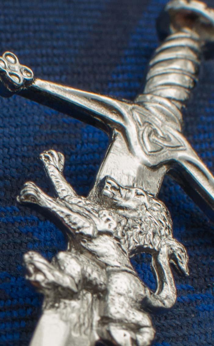 Clan Rampant Lion Sword Kilt Pin