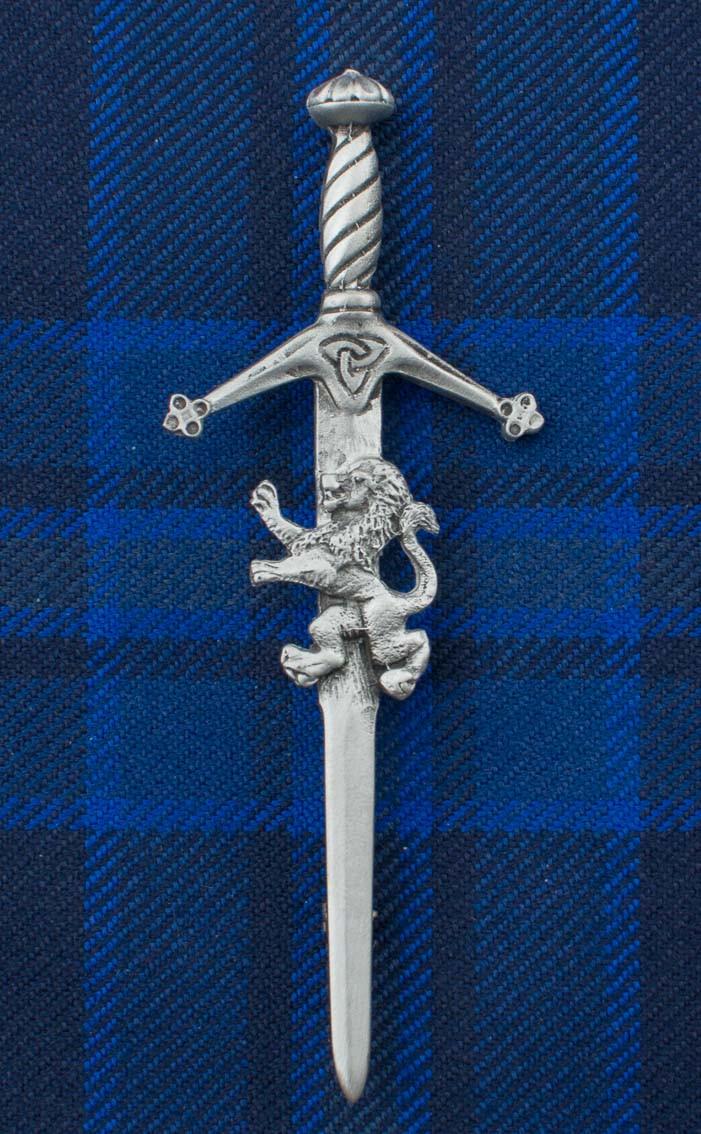 Clan Rampant Lion Sword Kilt Pin