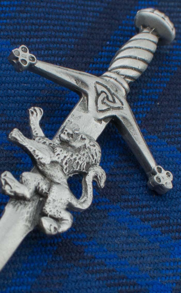 Clan Rampant Lion Sword Kilt Pin