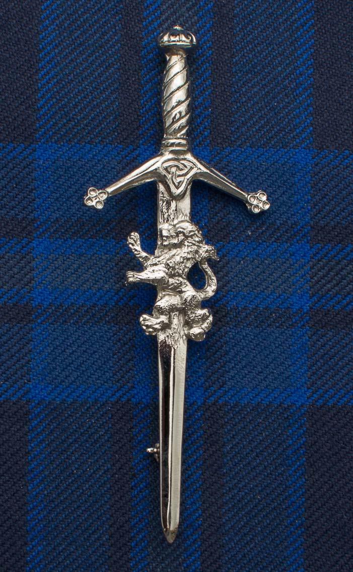 clan Rampant Lion Sword Kilt Pin
