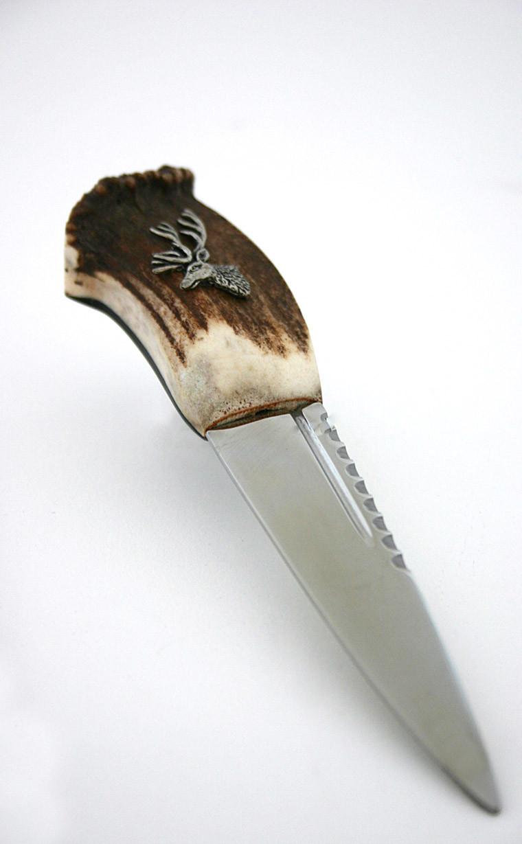 Clan Stag Antler Sgian Dubh Pewter Deer Emblem