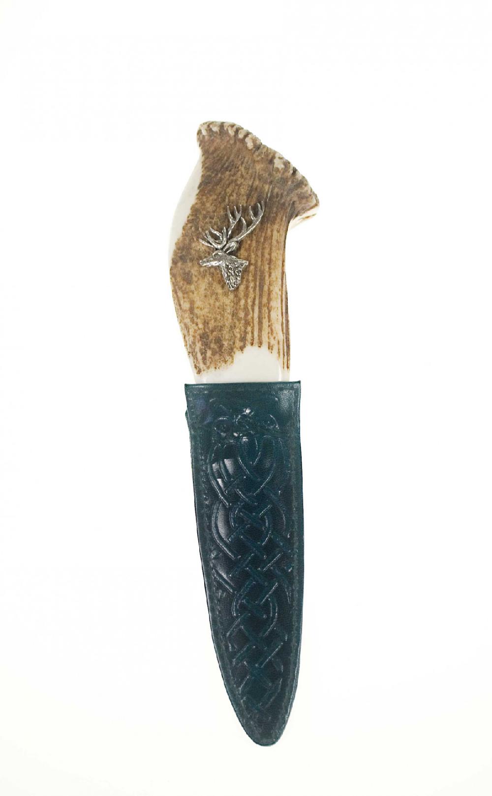 clan Stag Antler Sgian Dubh pewter deer emblem