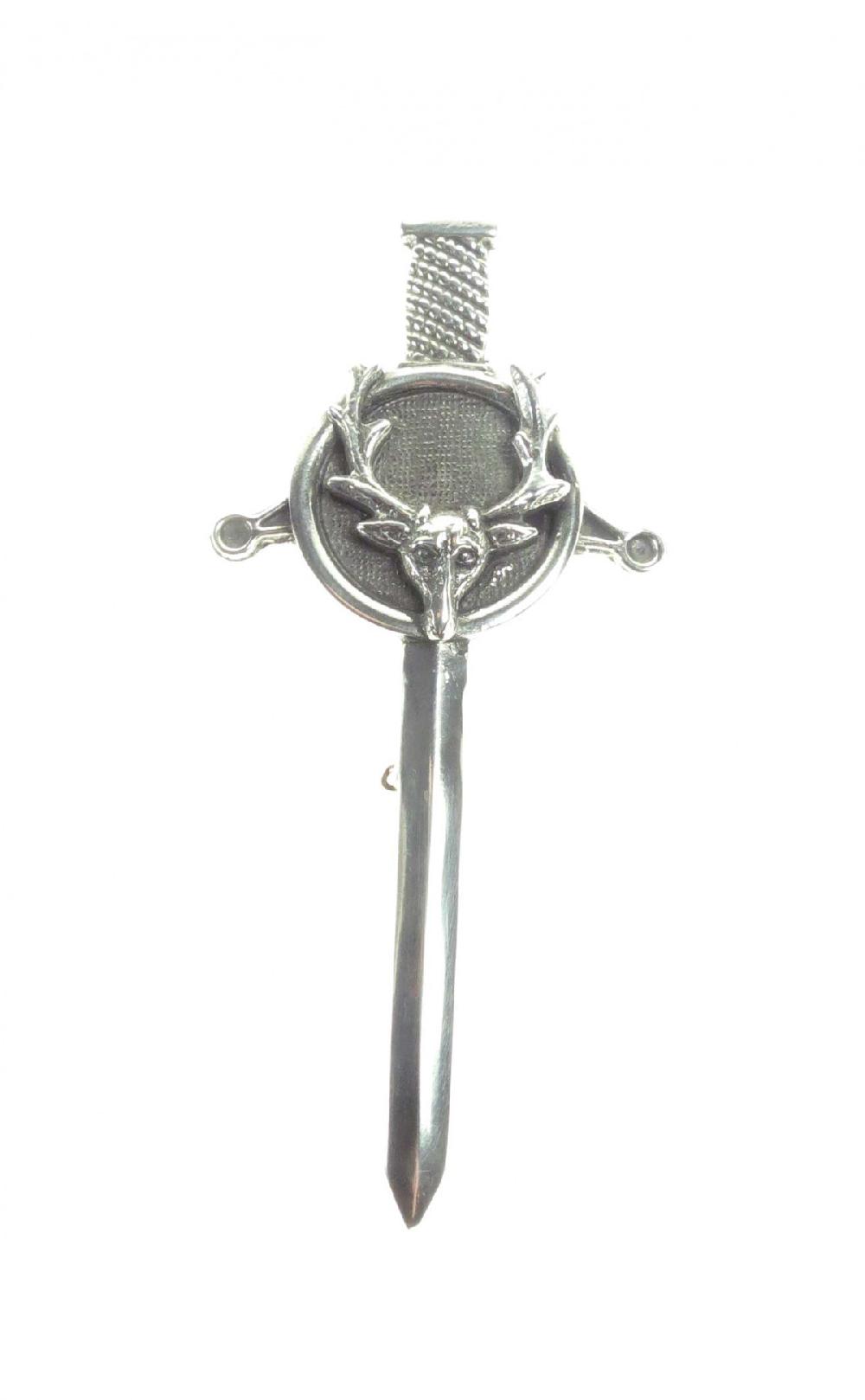 clan Stag Head Crest Kilt Pin