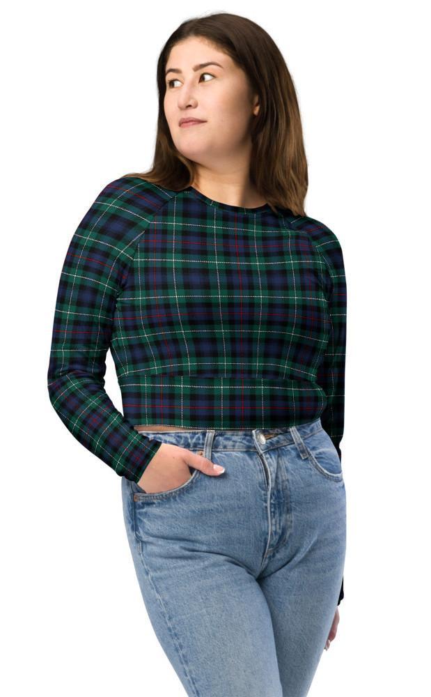 Clan Tartan Long Sleeve Crop Top