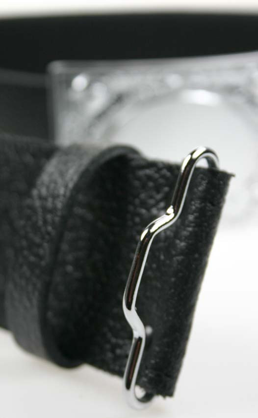 Clan Thistle Belt Buckle With Velcro Leather Belt