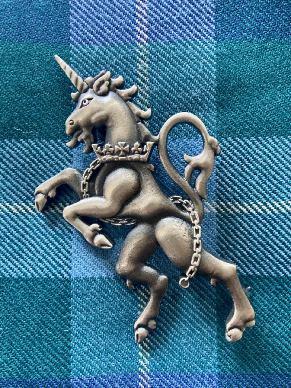 clan Unicorn Rampant Kilt Pin Antique Style