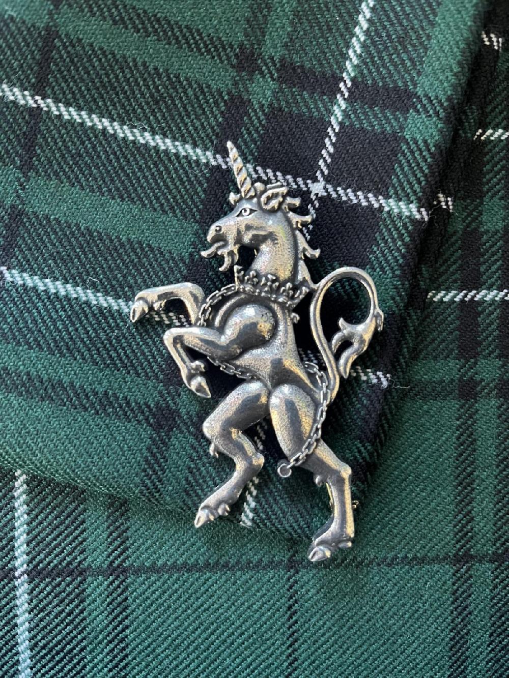 Clan Unicorn Rampant Kilt Pin In Pewter