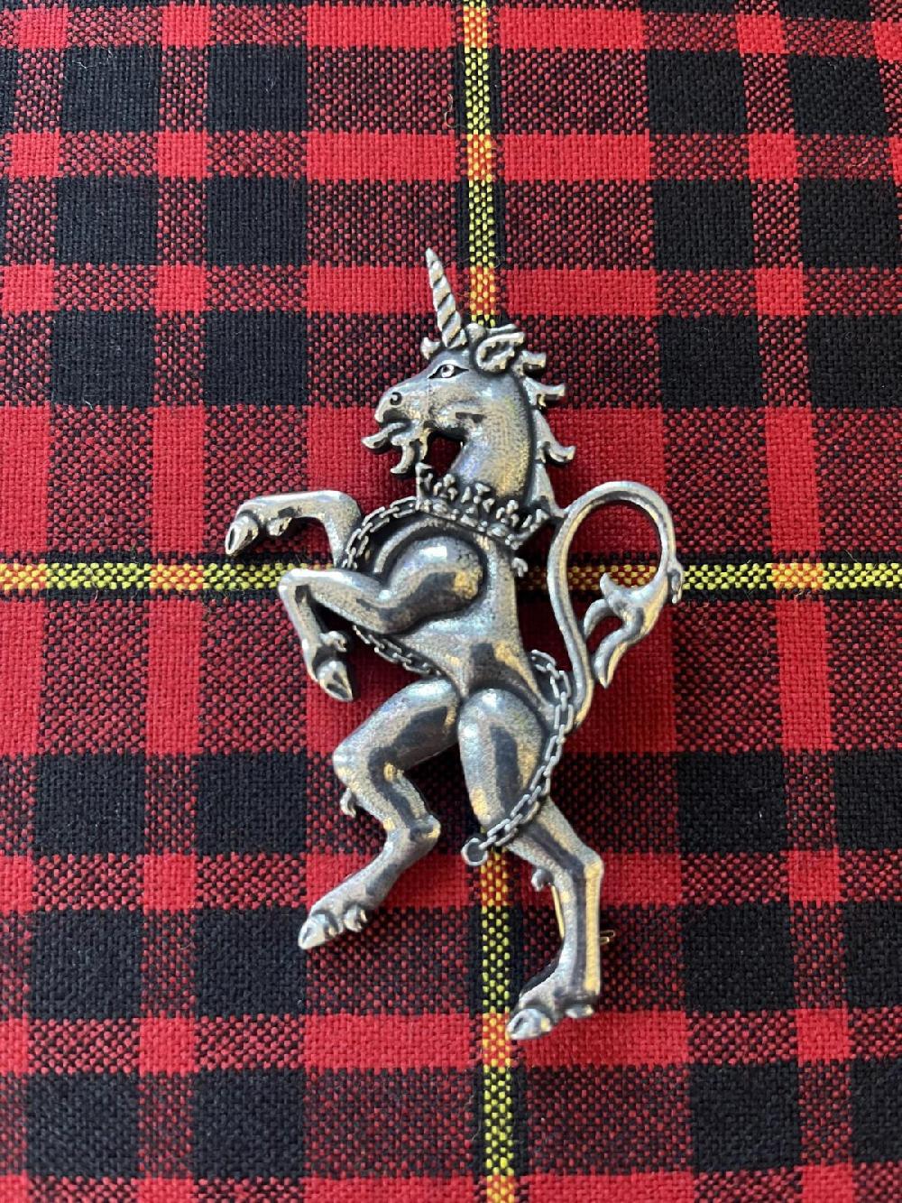Clan Unicorn Rampant Kilt Pin In Pewter
