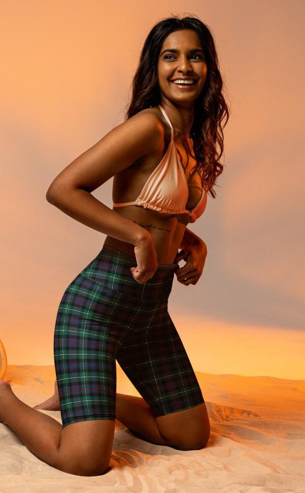 clan Womens Tartan Biker Shorts