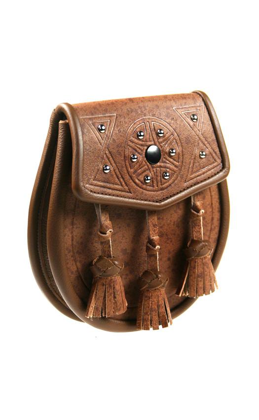 Clan Daywear Sporran Tooled And Studded Targe Design