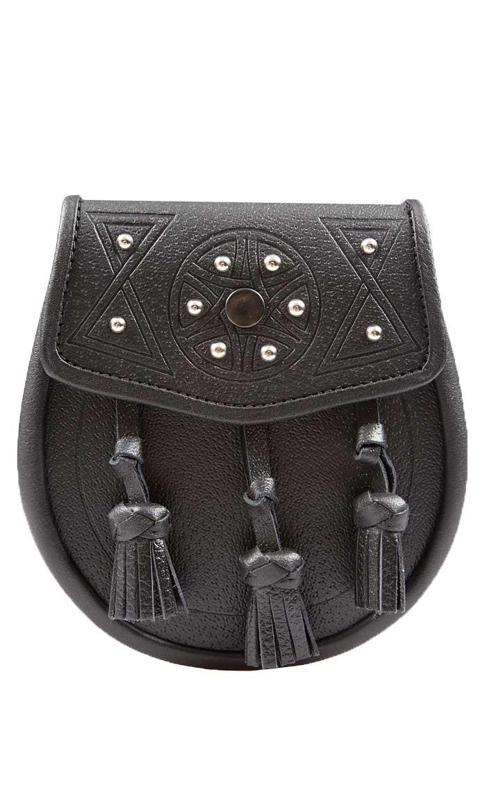 Clan Daywear Sporran Tooled And Studded Targe Design