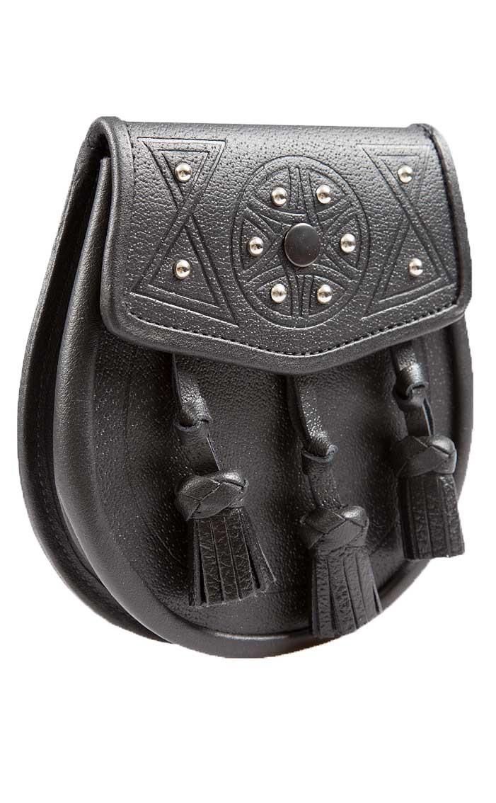 clan Daywear Sporran Tooled and Studded Targe design