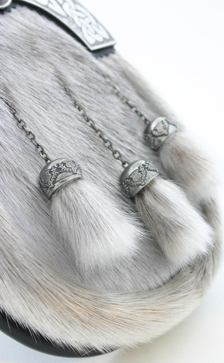 Clan Dress Sporran With Thistle Detail Cantle And Chrome Balls