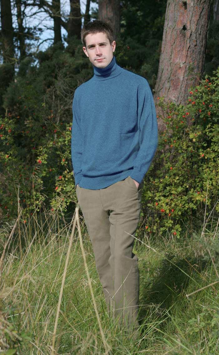 Clan Gents Luxury Scottish Cashmere Sweater Oxton Roll Collar