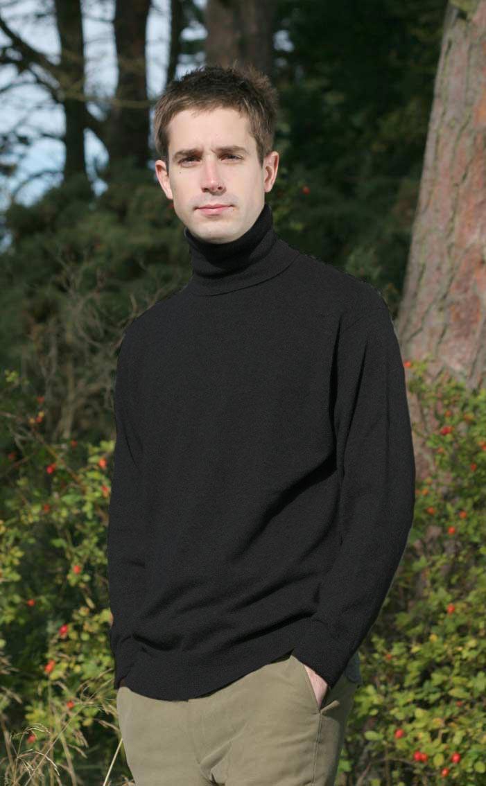 clan Gents Luxury Scottish Cashmere Sweater Oxton Roll Collar