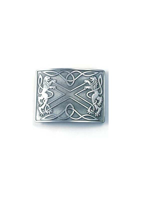 clan Highland Saltire Buckle with All Over Antique Finish