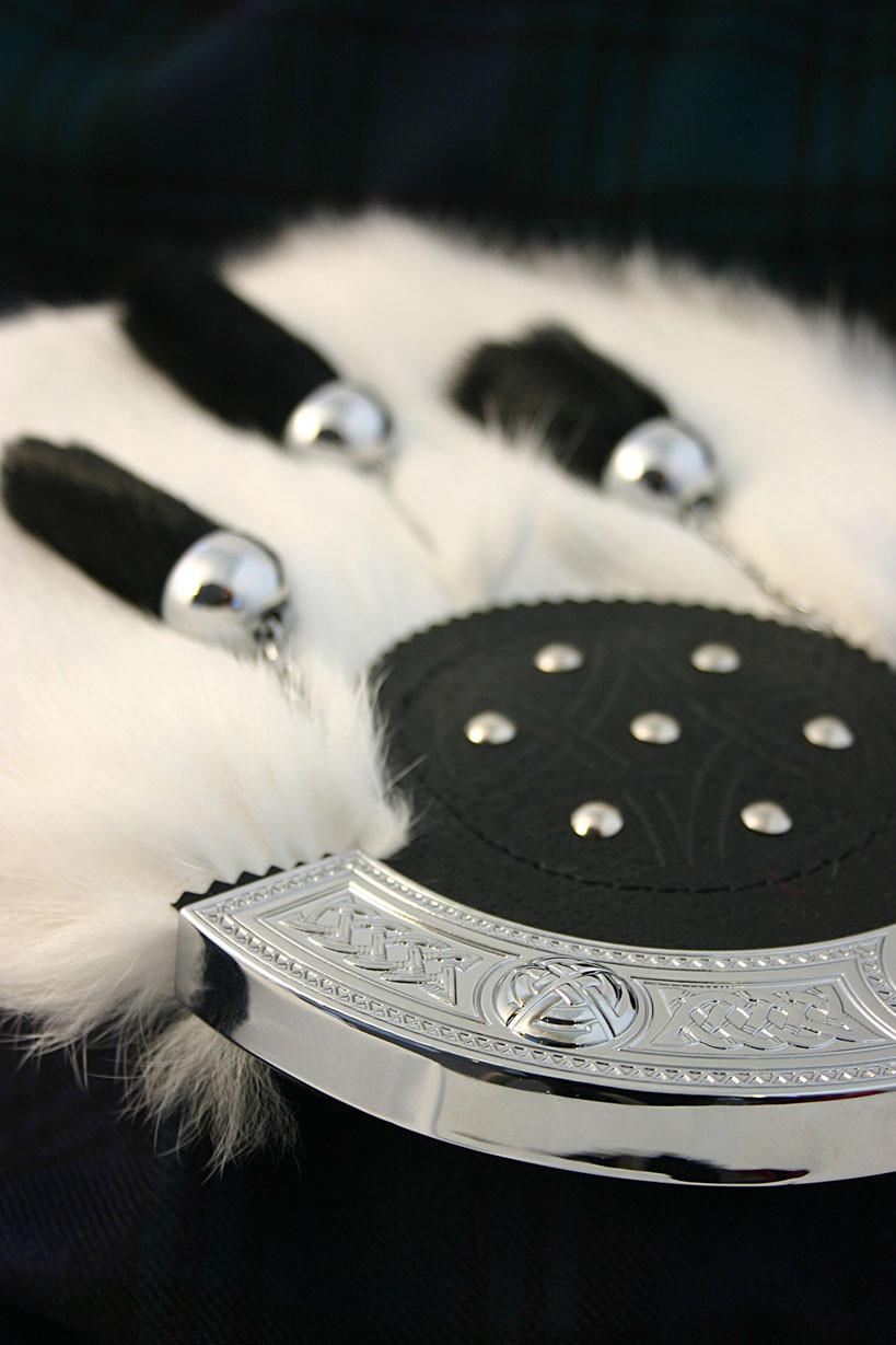 Clan Luxury Rabbit Dress Sporran With Studded Targe